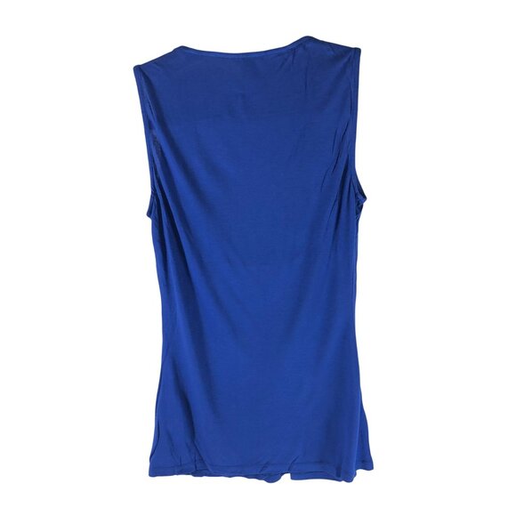 Ted Baker London Womens Top Scoop Neck Pleated Sleeveless Blue Green Size 1 US 4 - Picture 2 of 4